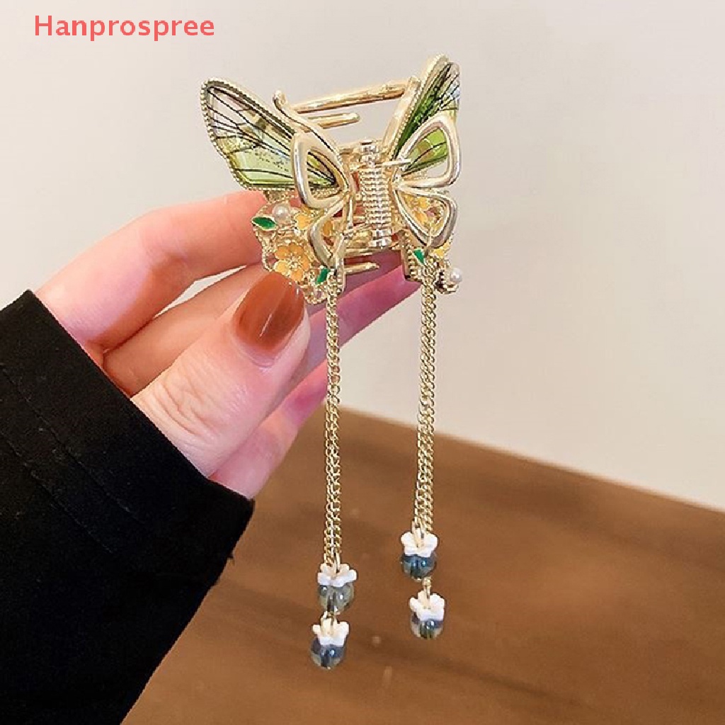 Kẹp Tóc Hình Hoa / Bướm Đính Ngọc Trai Dáng Dài Phong Cách Vintage Thời Trang Cho Nữ