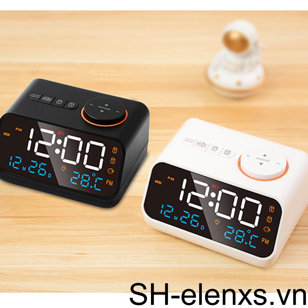 Fm Đồng Hồ Báo Thức Kiêm Nhiệt Độ, Độ Ẩm, Màn Hình Hiển Thị USB Và Chức Năng Kích Hoạt Giọng Nói