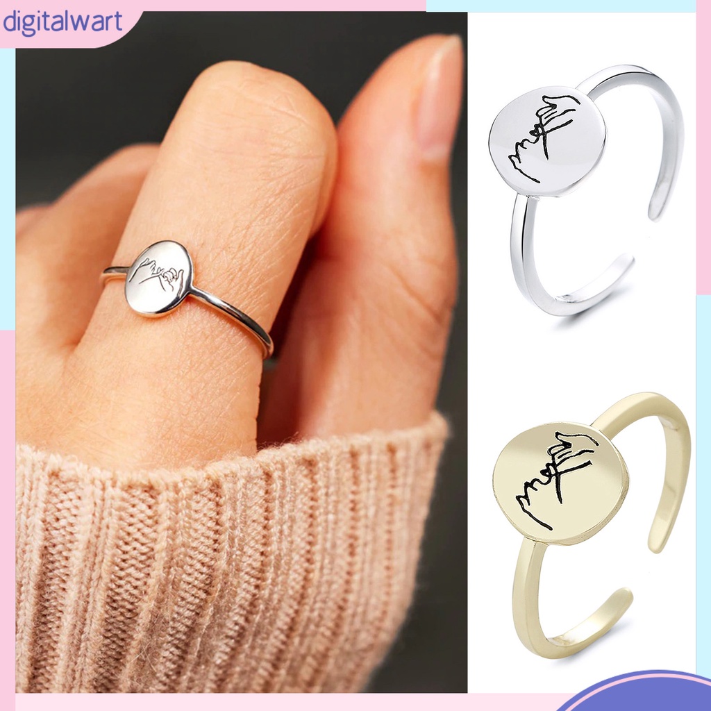 [DIL] Nhẫn Mở Kích Thước Điều Chỉnh Được Không Phai Tối Giản Bóng Cao Quyến Rũ Hình Học Cho Cặp Đôi Trong Ngày Valentines