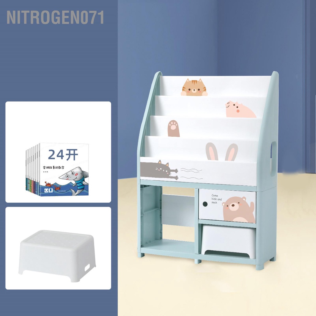 Kệ Sách Trẻ Em - Kệ giá sách cho bé - Tủ kệ đựng đồ chơi kiêm giá sách - Công Suất Lớn Cho Bé Giá Đựng Đồ Nhựa PP Thân Thiện Với Môi Trường - Nitrogen071