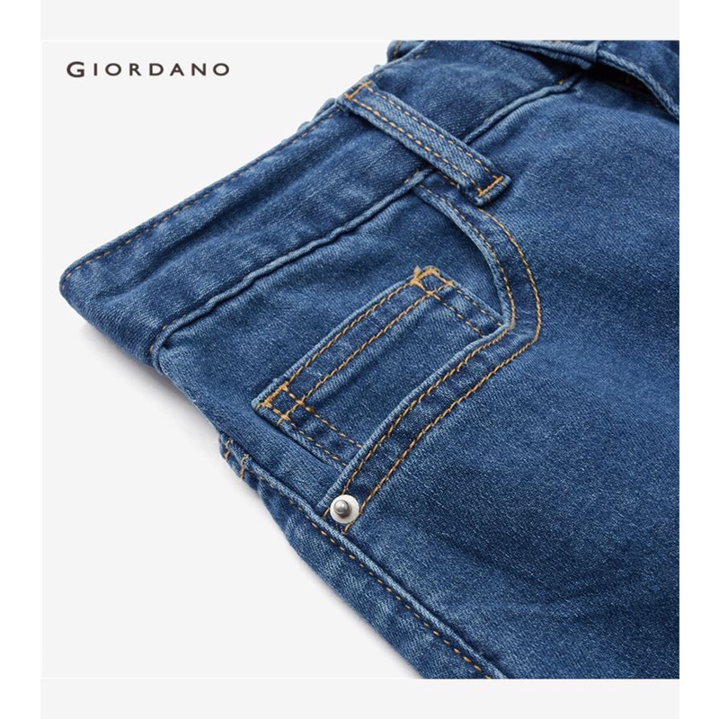 Quần denim GIORDANO 18423001 phối túi lưng co giãn vừa thời trang cho nữ