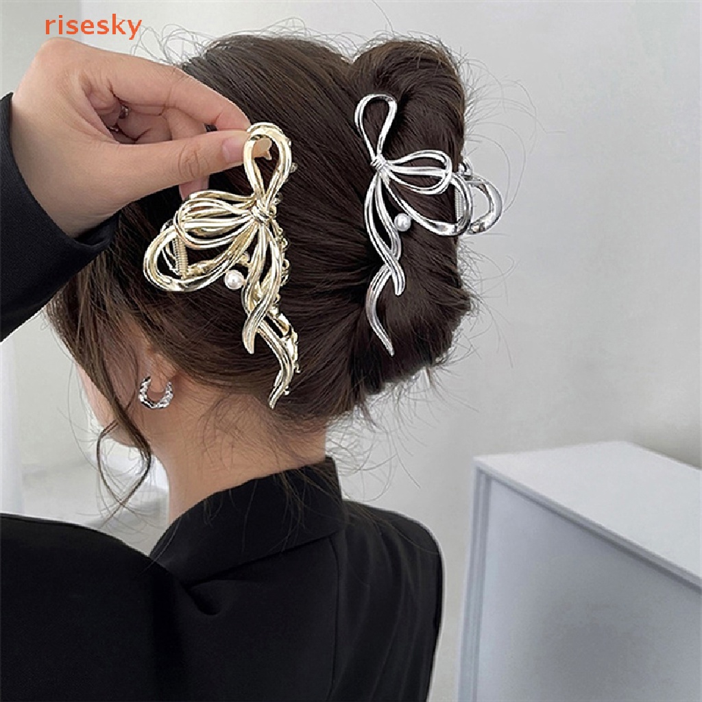 Kẹp Tóc Hình Cá Mập Bằng Kim Loại Đính Ngọc Trai Giả Cho Nữ