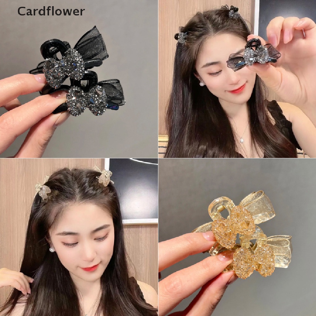 &lt; Cardflower &gt; Kẹp Tóc Đuôi Ngựa Bằng Lưới Hai Mặt Thắt Nơ Phong Cách Hàn Quốc Cá Tính Khí Chất Dành Cho Bạn Nữ Đang Giảm