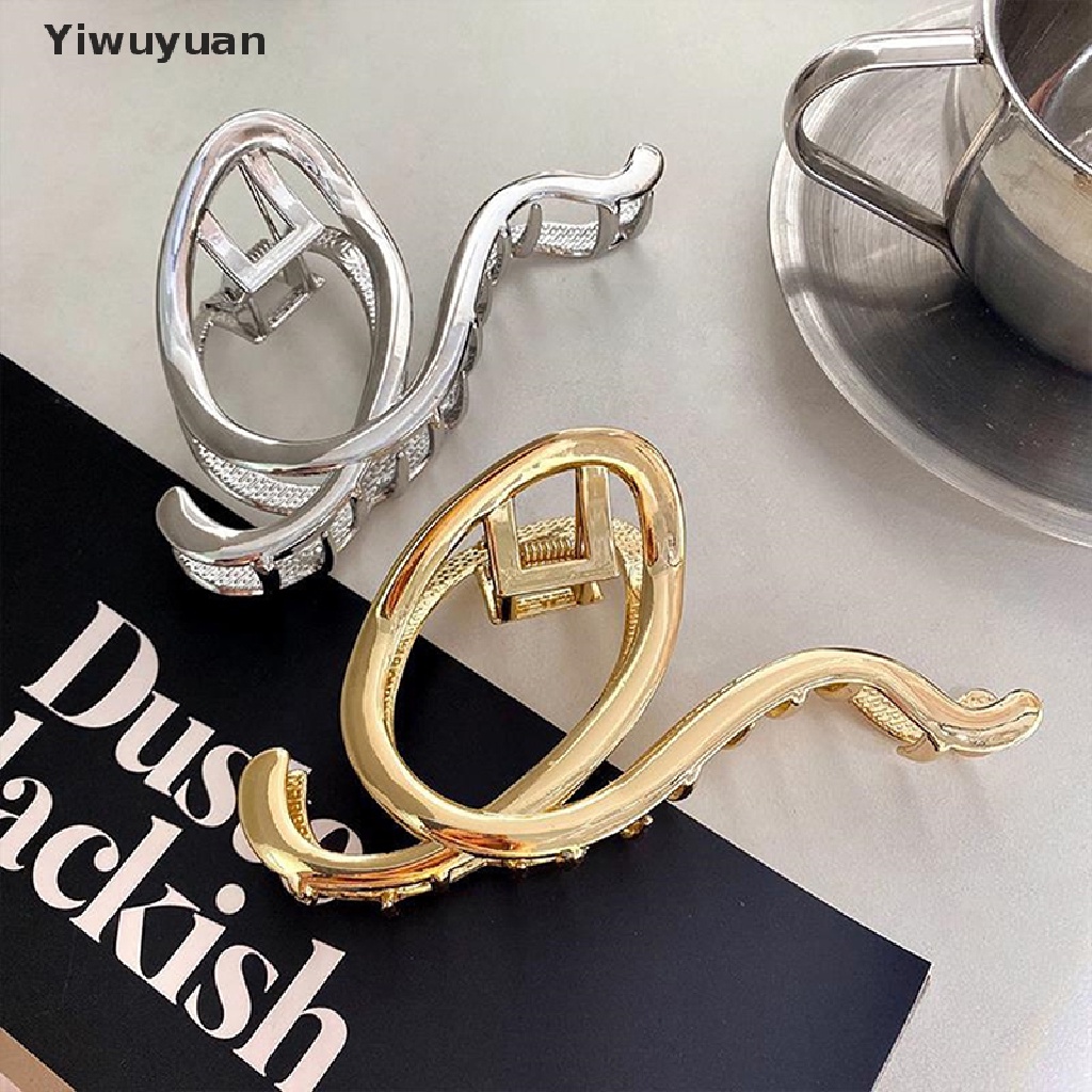 &lt; Yiwuyuan &gt; Kẹp Tóc Đuôi Ngựa Bằng Kim Loại Đơn Giản Phong Cách Punk Hàn Quốc Dành Cho Nữ