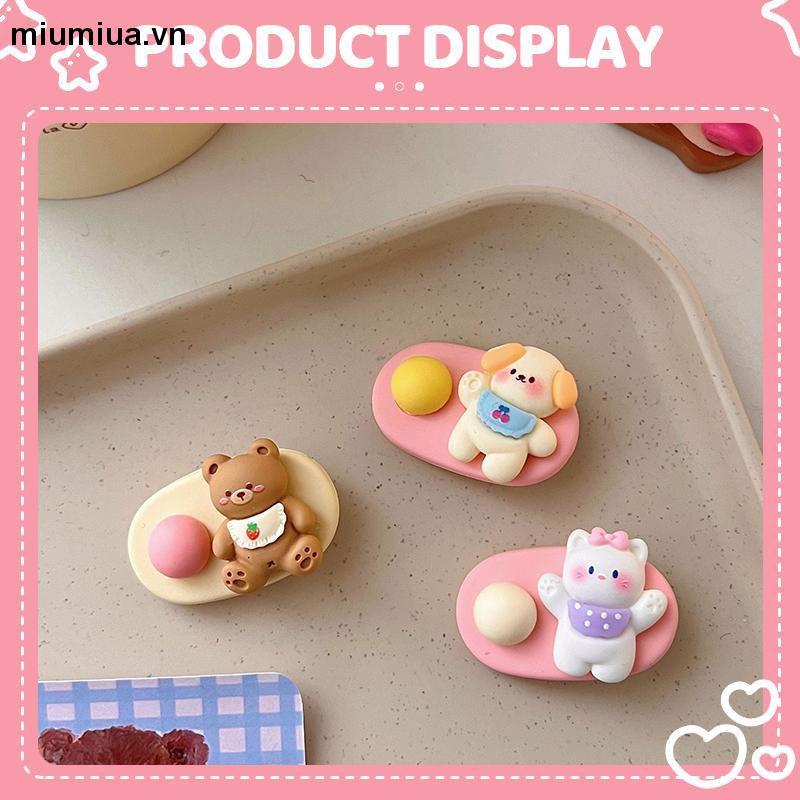 miumiuaKẹp Tóc Mái Ngang Họa Tiết Gấu Hoạt Hình Dễ Thương Cho Nữ