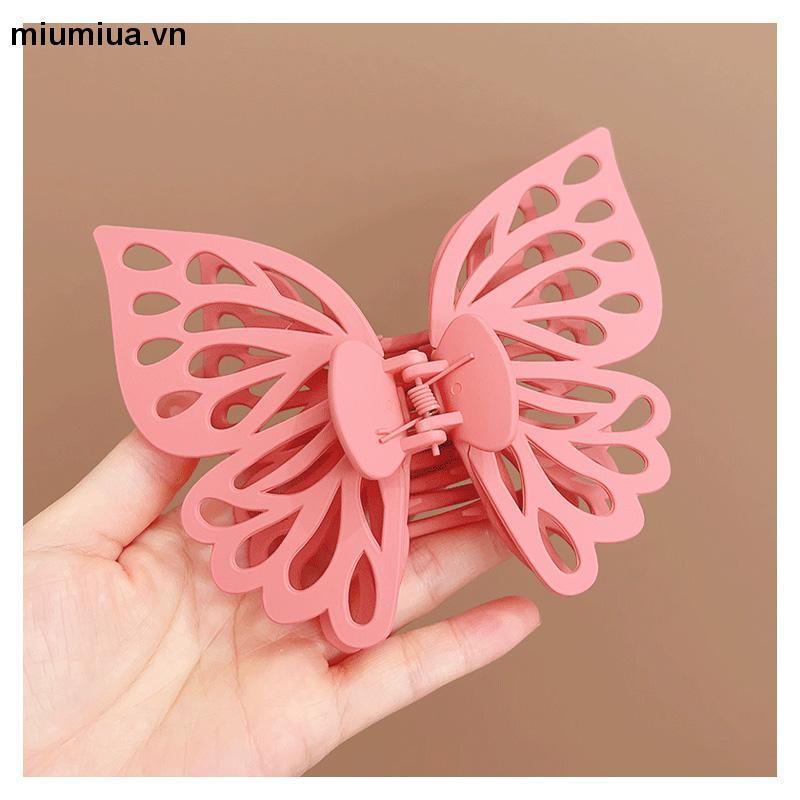 miumiuaKẹp tóc nữ hình bướm mờ Kẹp tóc đa năng hai lớp rỗng ruột