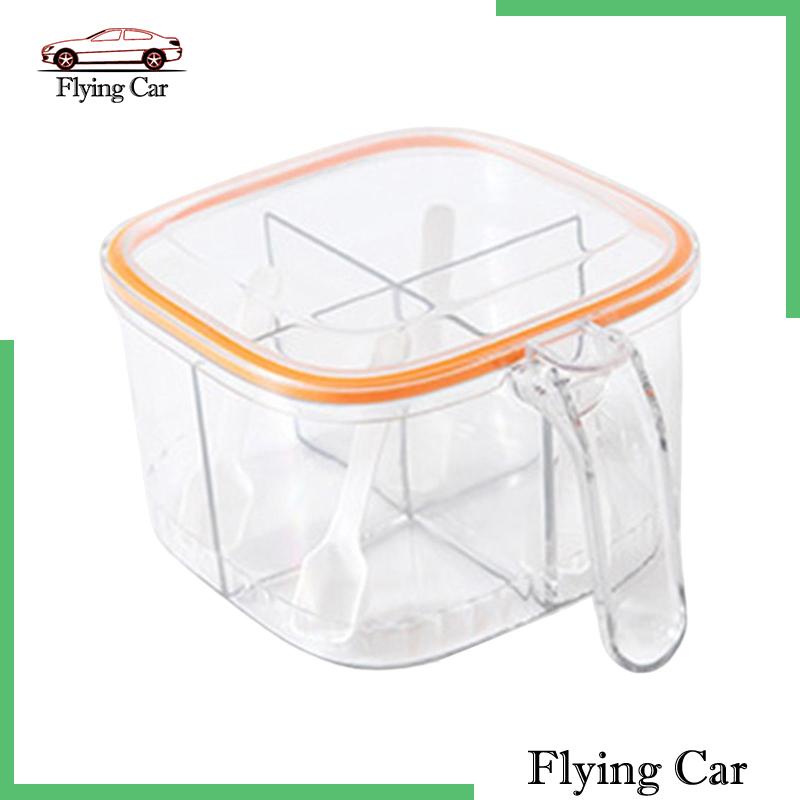 Hộp Đựng Gia Vị 4 Ngăn Có Nắp Đậy Tiện Dụng