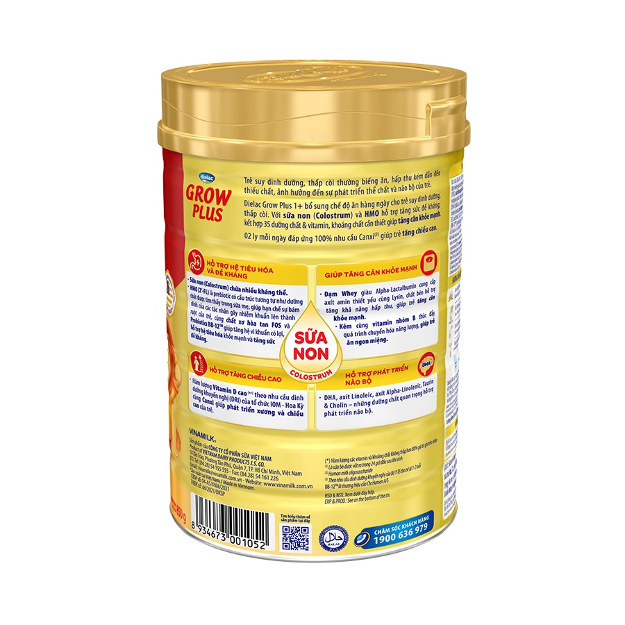 Sữa Non Vinamilk Dielac Grow Plus 1+ HT 850g