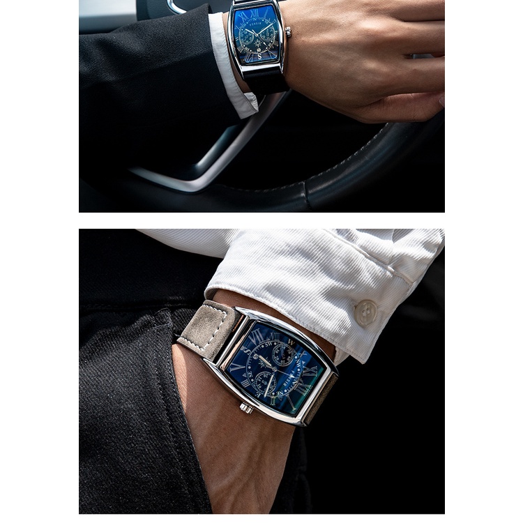 Đồng Hồ FENSIR Nam Hiển Thị Lịch Dây Da Thời Trang