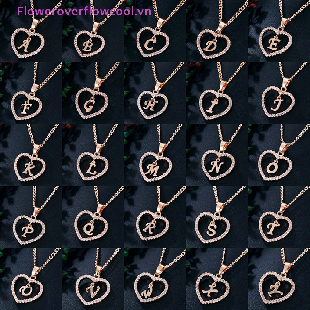 Vòng cổ Mặt 26 Chữ Cái Đính Đá Zircon Thời Trang Cho Cặp Đôi