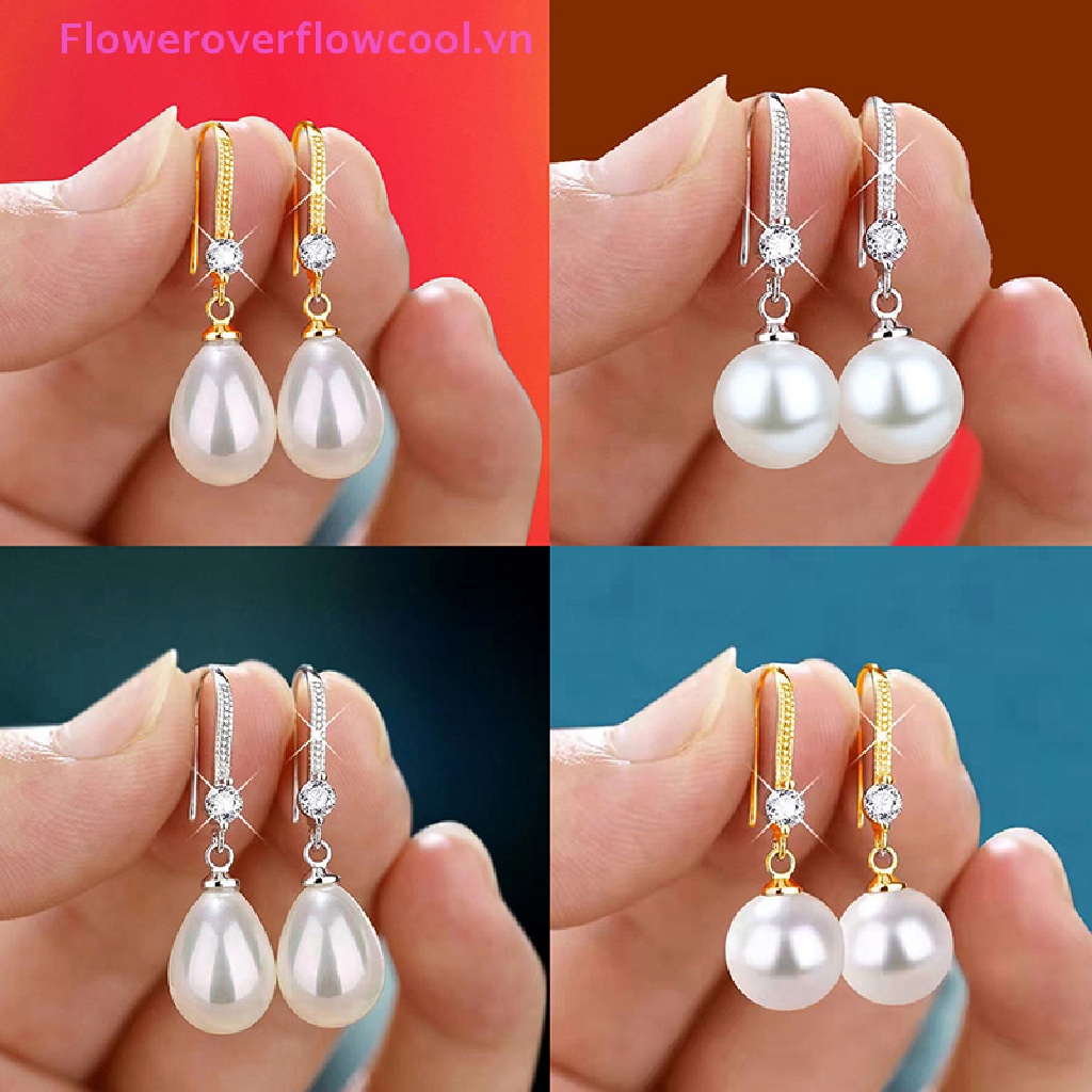 Bông Tai Ngọc Trai Giả Hình Giọt Nước Thời Trang Cho Nữ