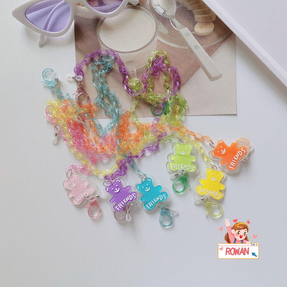 Dây Đeo Mắt Kính Bằng Acrylic Trong Suốt Họa Tiết Gấu Hoạt Hình Dễ Thương