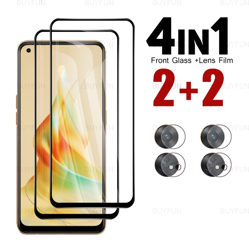 Ốp Điện Thoại Kính Cường Lực 4 Trong 1 HD Viền Đen Cho Oppo Reno8 T Orro Appo Reno8T 4G 6.43inch