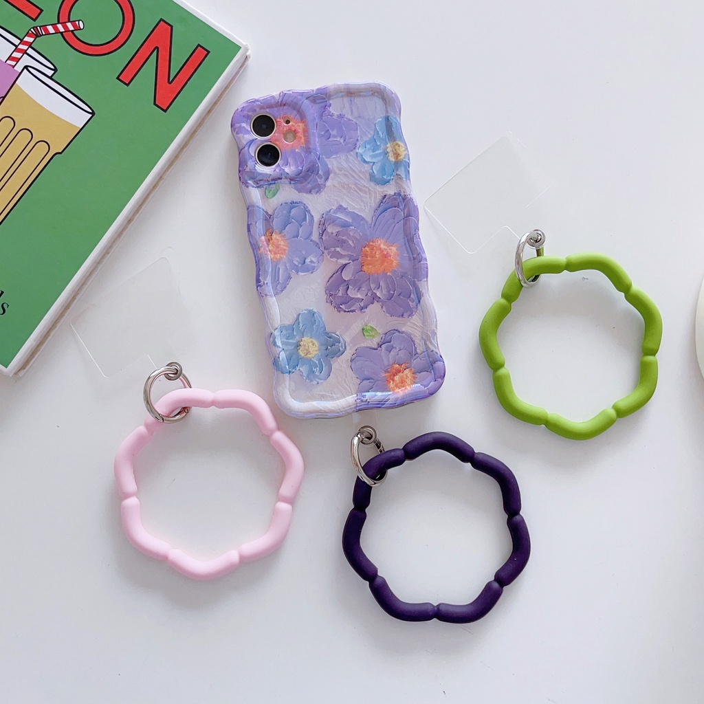 Ốp Điện Thoại Silicon Mềm Họa Tiết Hình Thoi Gắn Dây Đeo Cổ Tay Chống Thất Lạc