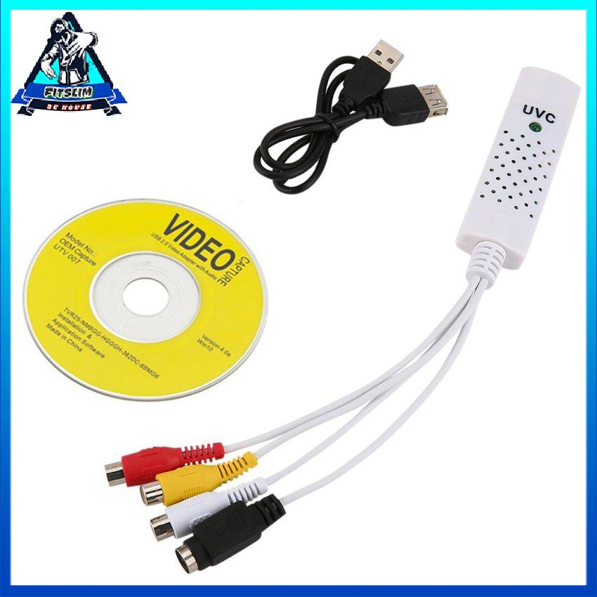 1 Bộ Chất Lượng Cao Mới USB 2.0 Tv Dvd Vhs Video Capture Adapter Dễ Dàng Nắp Thẻ Âm Thanh Av Mmm Cho Win7 Nhanh Khuyến Mãi Hàng Về [U/12]