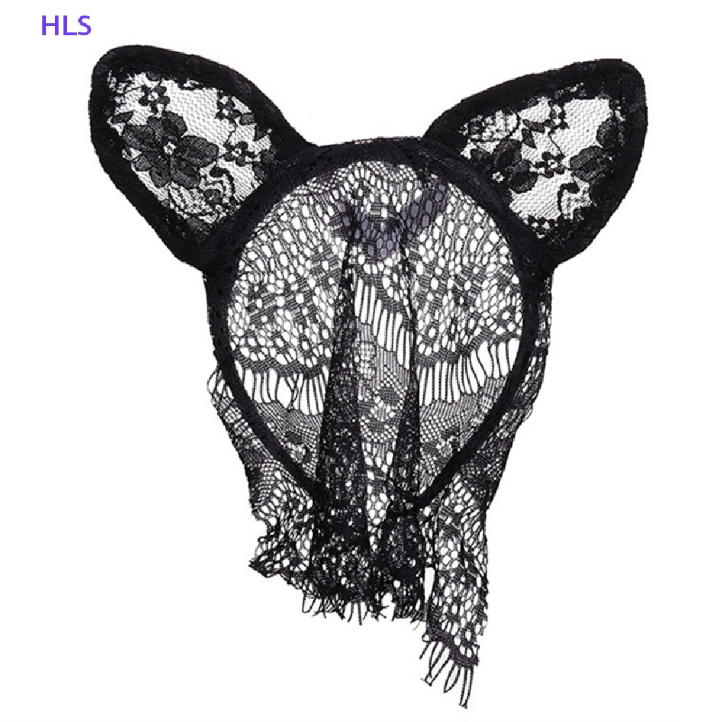 Băng Đô Tai Mèo Bằng Ren Màu Đen Hóa Trang Giáng Sinh Cho Nữ