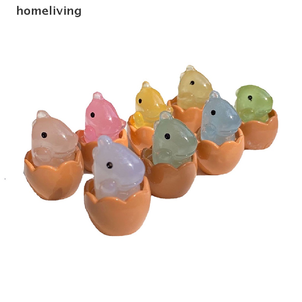 Bộ 2 Mô Hình Khủng Long Hoạt Hình Mini Bằng Nhựa Resin Dạ Quang Trang Trí Nhà Cửa / Xe Hơi