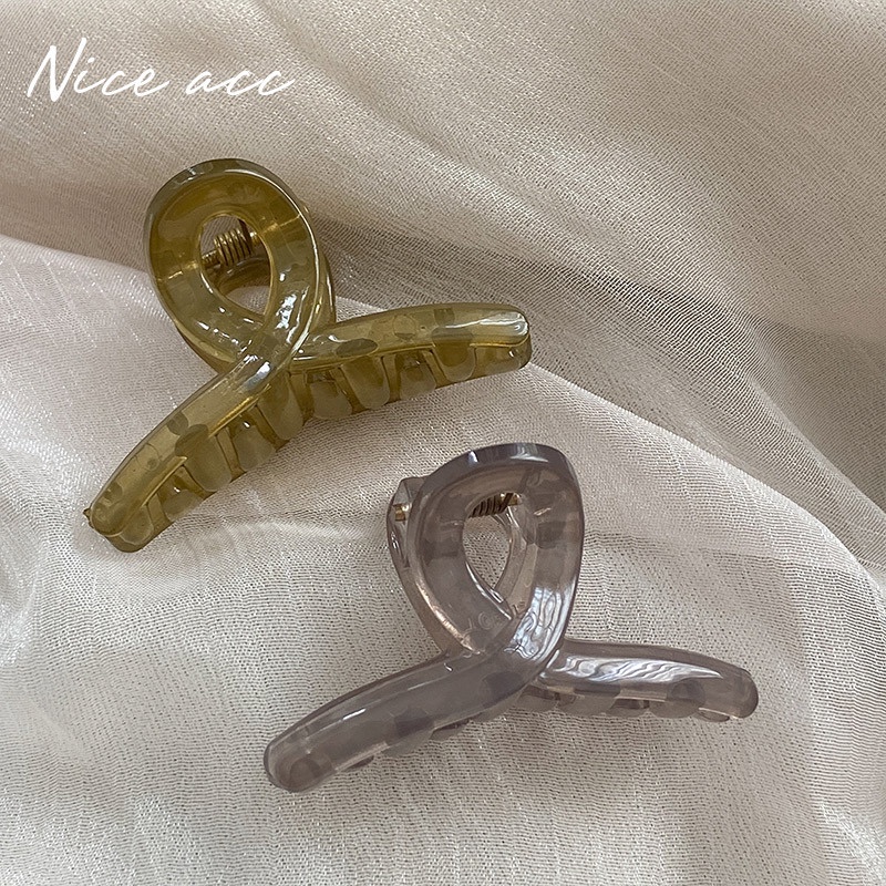 Kẹp Tóc Càng Cua Mini Màu Thạch Đơn Giản Thanh Lịch Dễ Thương