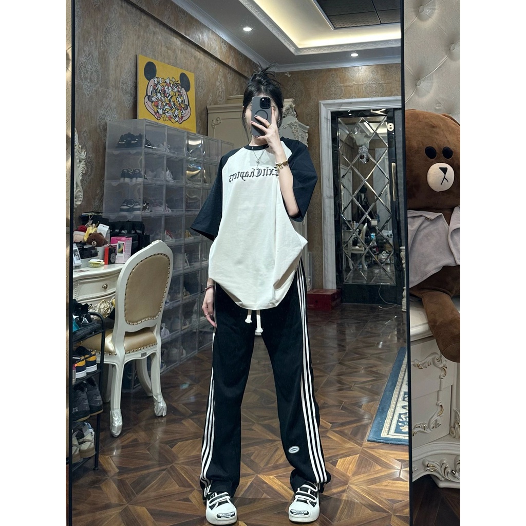 Áo Thun Cotton Tay Ngắn Dáng Rộng In Họa Tiết Độc Đáo Phong Cách Hàn Quốc Thời Trang Cho Nữ