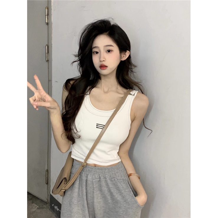 Áo Ba Lỗ Thể Thao Dáng Ôm Giả Hai Lớp Thời Trang Mùa Hè Cá Tính