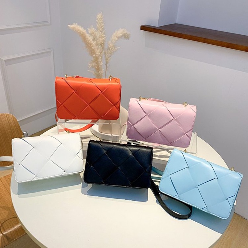 Túi Đeo Vai Hình Vuông Cỡ Nhỏ Thiết Kế Đan Dệt Đơn Giản Thời Trang Hàn Quốc Cao Cấp Cho Nữ