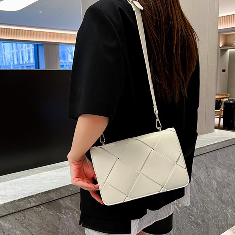 Túi Đeo Vai Hình Vuông Cỡ Nhỏ Thiết Kế Đan Dệt Đơn Giản Thời Trang Hàn Quốc Cao Cấp Cho Nữ