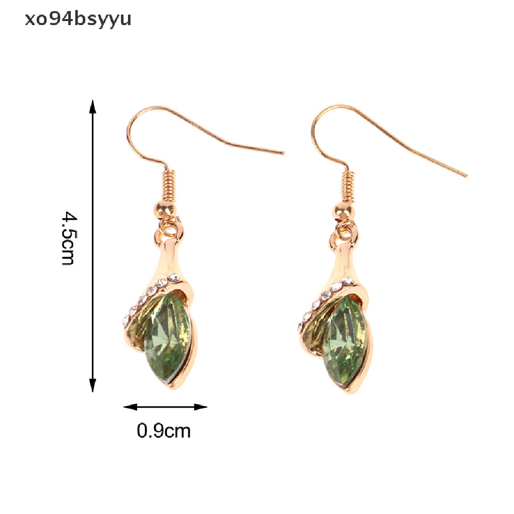 Bộ Trang Sức xo94bsyyu Màu Vàng / Bạc Đính Pha Lê Sang Trọng Cho Nữ