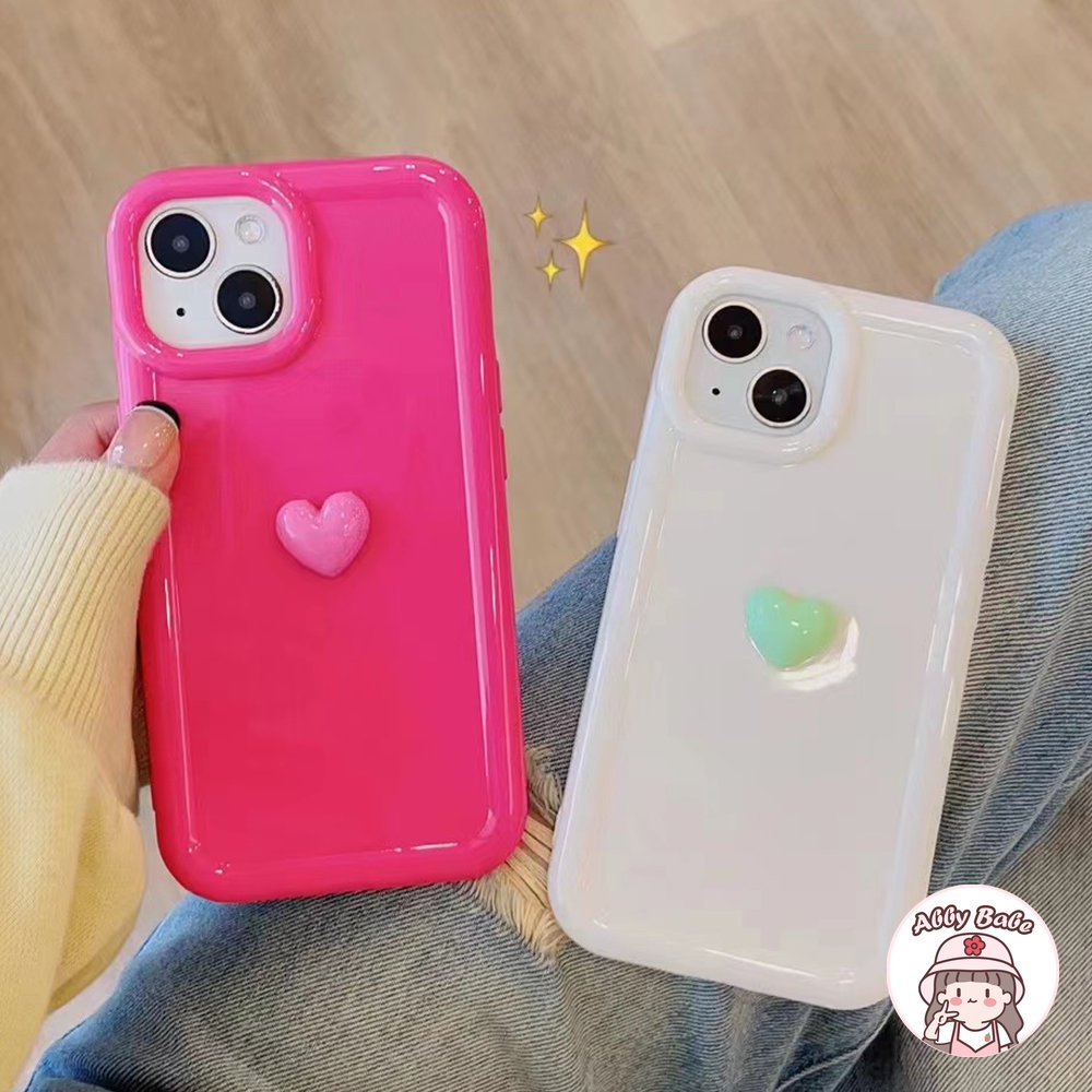 Ốp Điện Thoại Silicon TPU Mềm Bóng Ôm Sát Hình Trái Tim 3D Chống Va Đập IP 14 Pro Max IP 11 11 Pro Max X XS