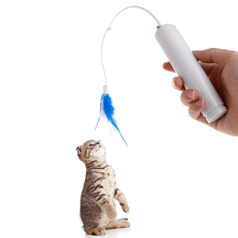 Đồ Chơi Chạy Pin Tự Động Xoay 360 Độ Vui Nhộn Cho Mèo Cưng° Đồ Chơi Lông Vũ Xoay Vòng Dành Cho Mèo Cưng