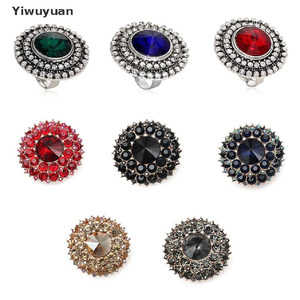 < Yiwuyuan > Nhẫn Đính Đá Pha Lê Lớn Phong Cách Boho Cổ Điển Độc Đáo Làm Quà Tặng Sinh Nhật / Đám Cưới Cho
