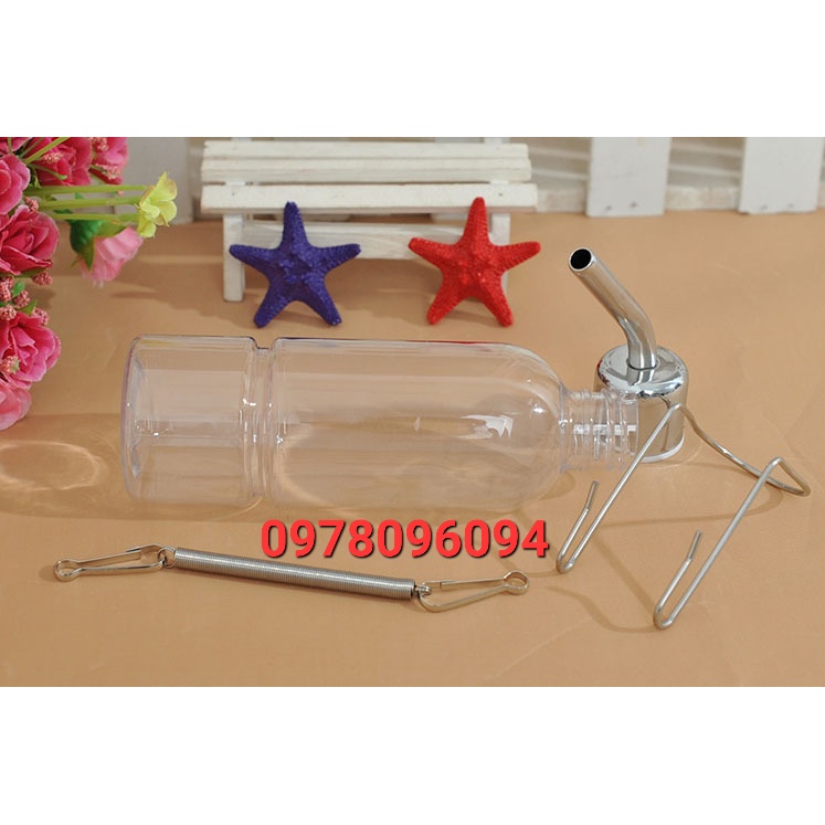 Bình Nước 350ml Bình Cho Chim Vẹt Love Bird Bình Nước Cho Chuột Hamster Bình Nước Bi Cho Sóc Bình Nước Cho Thỏ