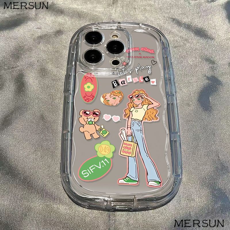 ✅Ốp Điện Thoại Mềm Trong Suốt Chống Sốc Hình Cô Gái Cho Iphone 12 Xr 14Xs 13 / 711 8P Pro Max / M7UJ