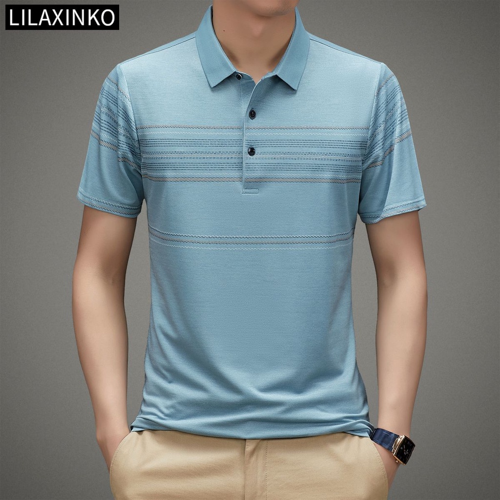 Áo Thun Polo Cotton Tay Ngắn Họa Tiết Kẻ Sọc 4 Màu Thời Trang Dành Cho Nam