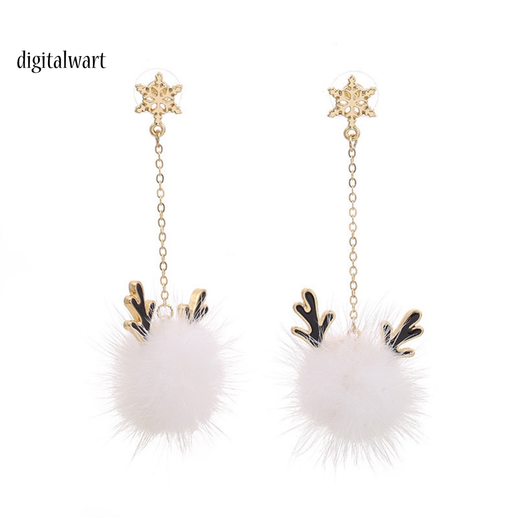 Kỹ Thuật Số| 1 Đôi Bông Tai Tua Rua Thiết Kế Hình Học Bằng Lông Chồn Cho Nữ