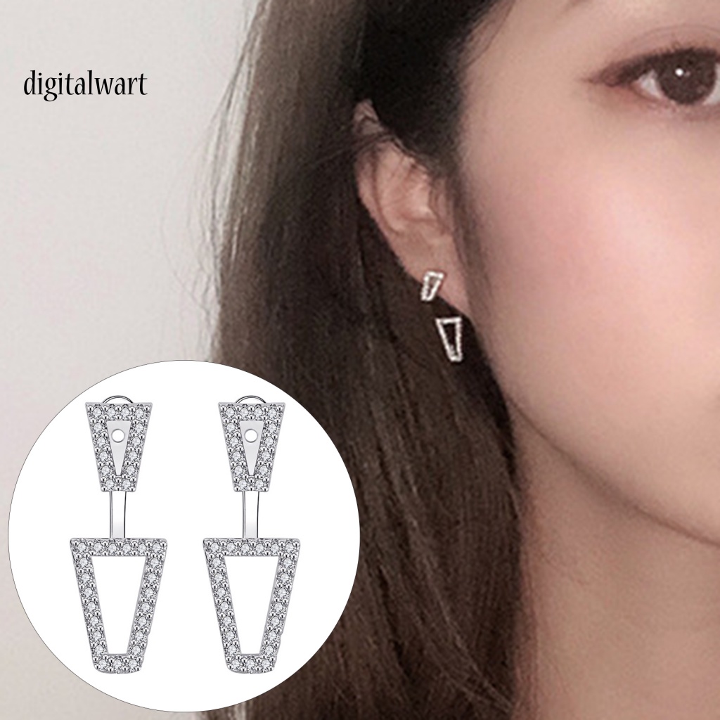 Kỹ Thuật Số| 1 Đôi Bông Tai Hình Học Đính Đá Màu Sắc Lấp Lánh Dành Cho Nữ