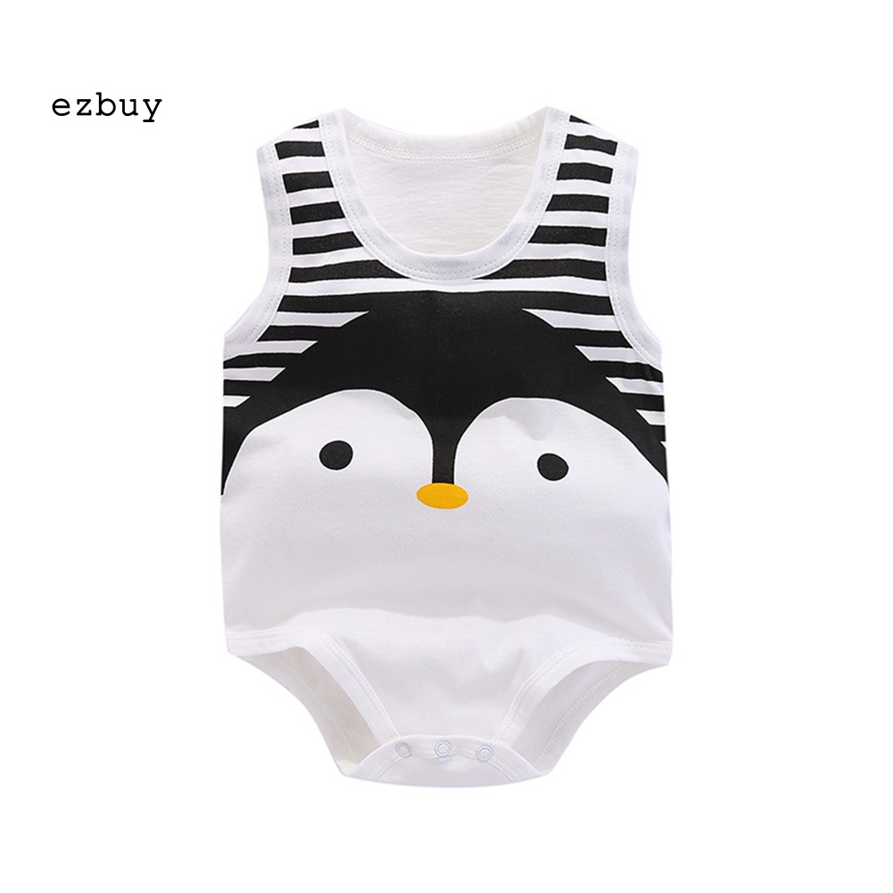 Bộ Áo Liền Quần Mềm Mại Thoáng Khí In Họa Tiết Động Vật Dành Cho Bé