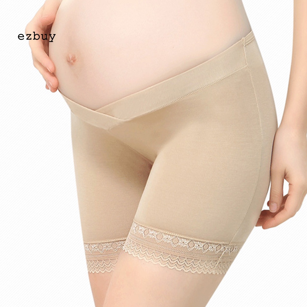 [EY] Quần Lót Ngắn Viền Ren Chéo Eo An Toàn Gợi Cảm Cho Phụ Nữ Mang Thai