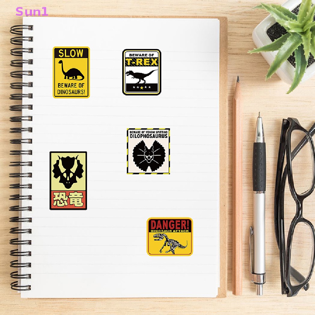 Set 60 Sticker Sun1 &gt; Khủng Long Kỷ Jura Dán Trang Trí Xe Hơi / Laptop / Va Li