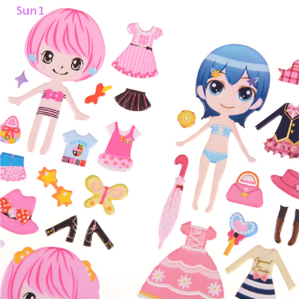 Set 5 Miếng Dán Trang Trí Hình Công Chúa Xinh Xắn Cho Bé Gái DIY Sun1 &gt;