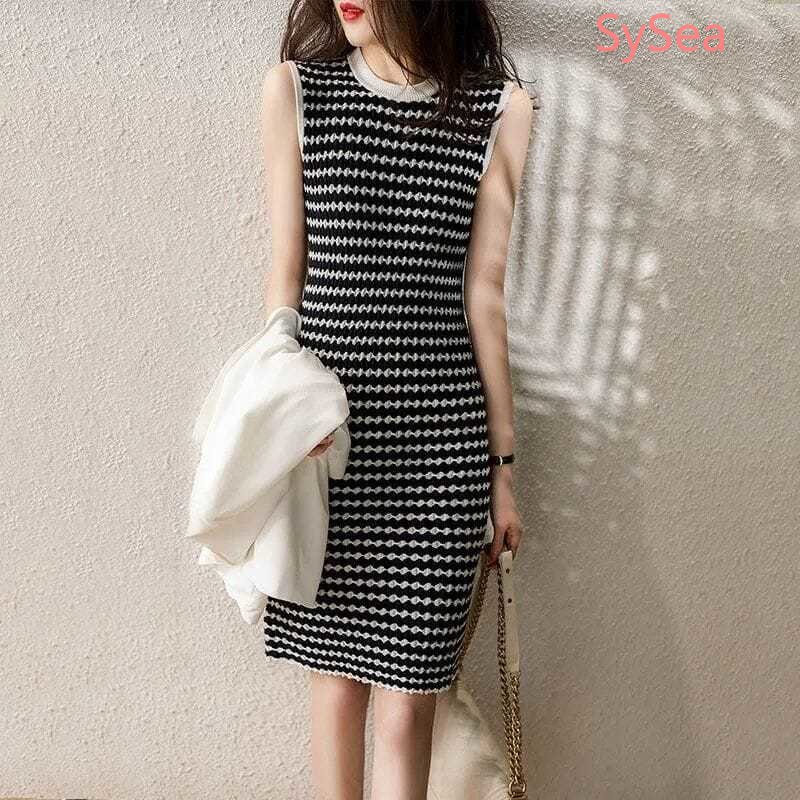 Đầm Dệt Kim Kẻ Sọc Thời Trang Hè Xinh Xắn Cho Nữ