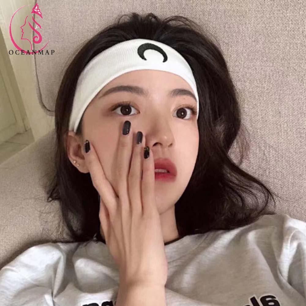 Băng Đô Cài Tóc Dệt Kim Co Giãn Mềm Mại Nhiều Màu Phong Cách Thể Thao Cho Nữ