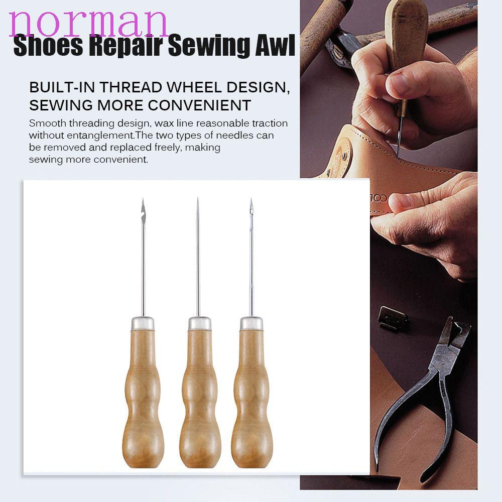 Dùi khâu tay cầm bằng gỗ để may giày/ dép