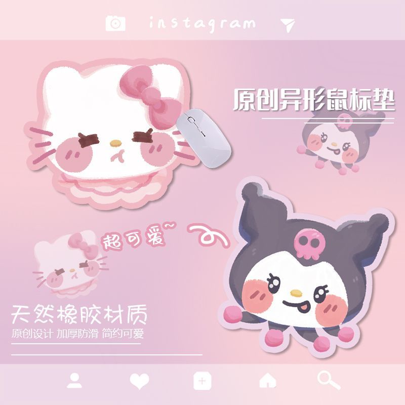 Tấm Lót Chuột Cao Su Dày Chống Trượt Hình Chữ M Họa Tiết Hoạt Hình Dễ Thương