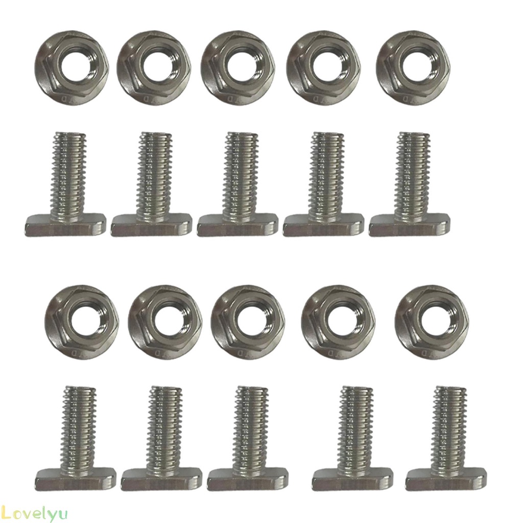 ⭐2023 ⭐10 X Hammer-Head-Screws + Locking Tooth Nuts M10x25 Stainless Steel Photovoltaic