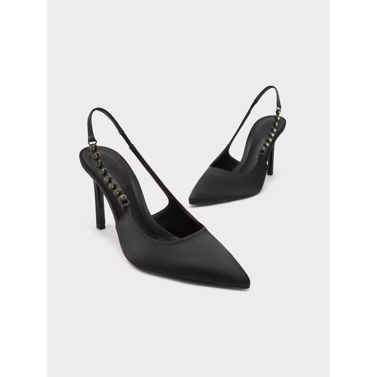 Giày Sandal Cao Gót 8CM Mũi Nhọn Đính Đá Thời Trang Mùa Xuân 2023 Cho Nữ