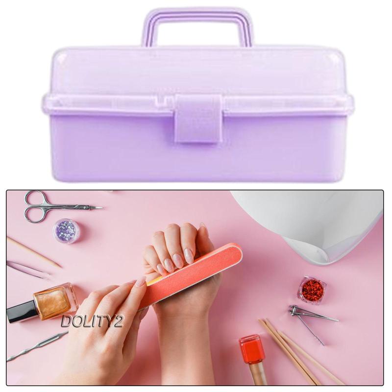 Hộp Đựng Dụng Cụ Sơn Móng Tay Ba Tầng Đa Năng