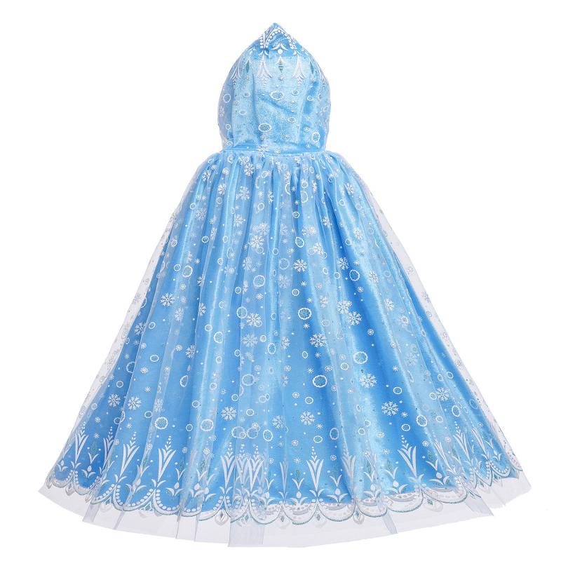 Áo Choàng Lưới Có Nón In Hình Elsa Giáng Sinh Cho Bé Gái