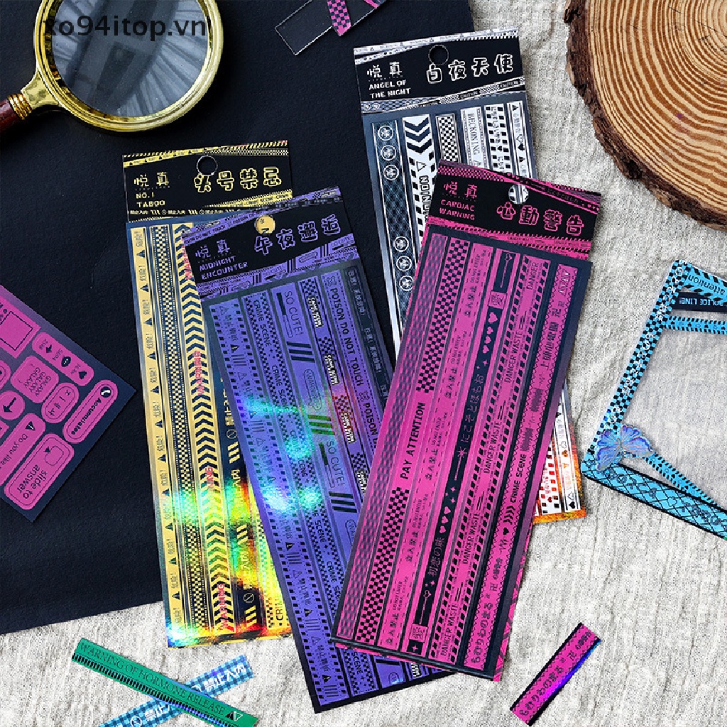 Xoitop Set 2 Miếng Dán Hình Trái Tim Cảnh Báo Dùng Trang Trí Sổ Tay Nhật Ký DIY