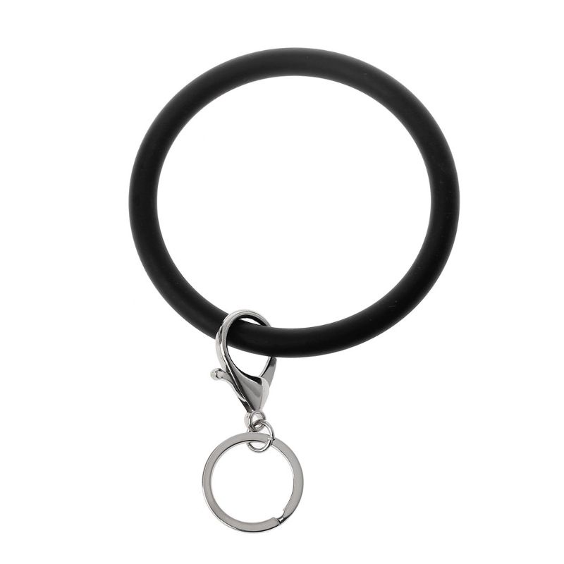 Vòng Đeo Tay Thể Thao Bằng Silicone Kèm Móc Khóa Đơn Giản