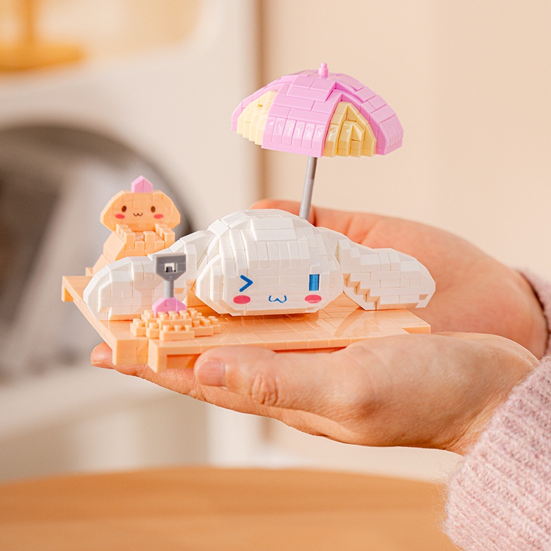 Mô hình lắp ráp Cinnamoroll đáng yêu-đồ chơi Trang trí đồ tạo hình bàn-Một món quà cho một cô gái